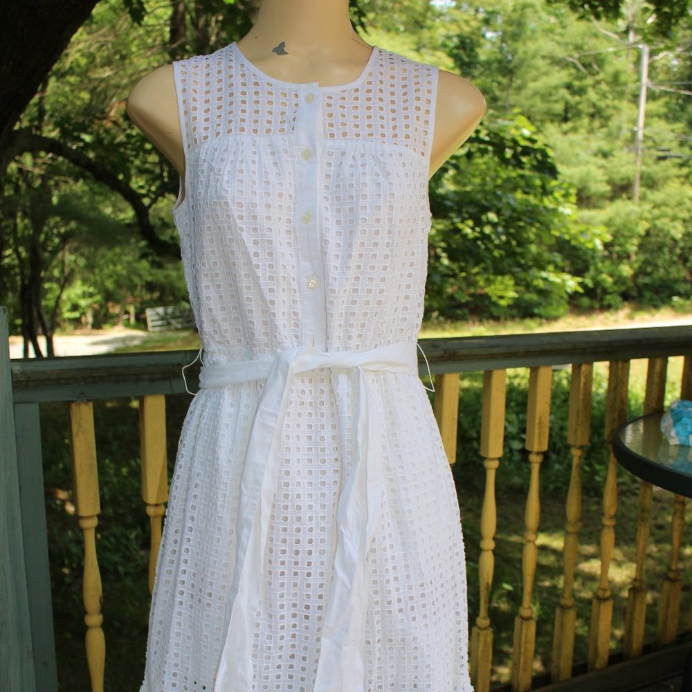 NWT J Crew White Dress Belted And Lined Size 6T Beautiful Summer Dress